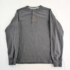 Free Nature Quarter Button Crewneck Men's Small